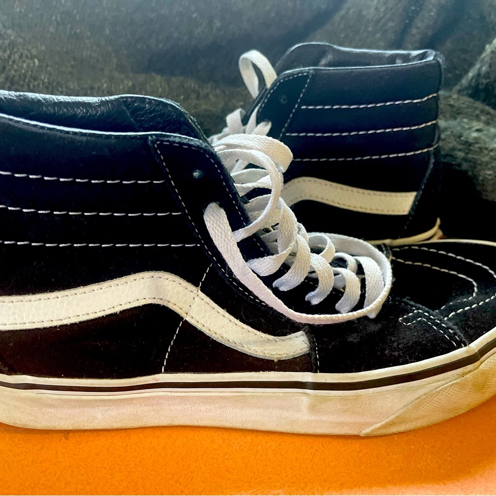 Vans Black and White High-Top Sneakers